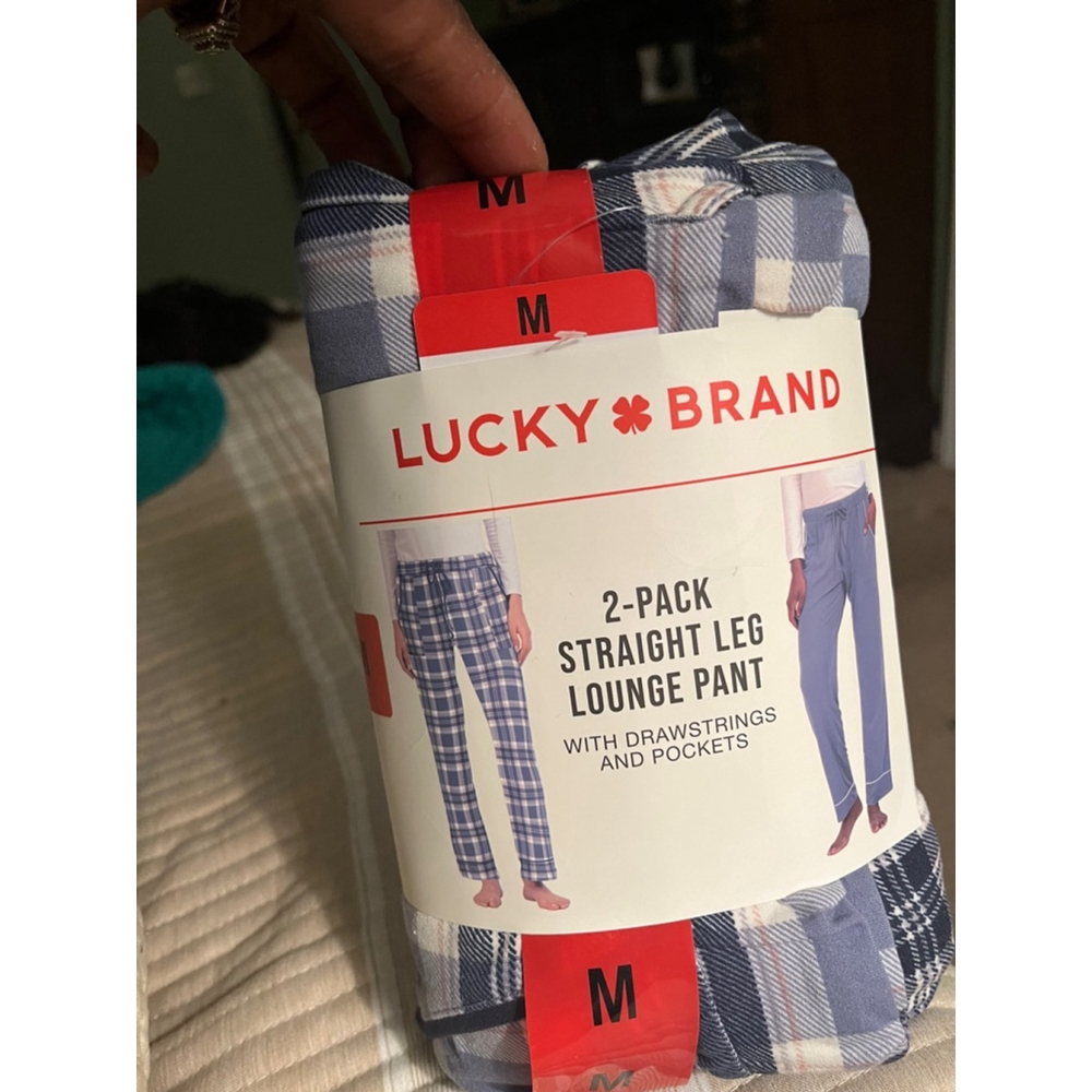 NWT Lucky Brand 2 pack Straight leg lounge pants size Medium - Picture 2 of 4